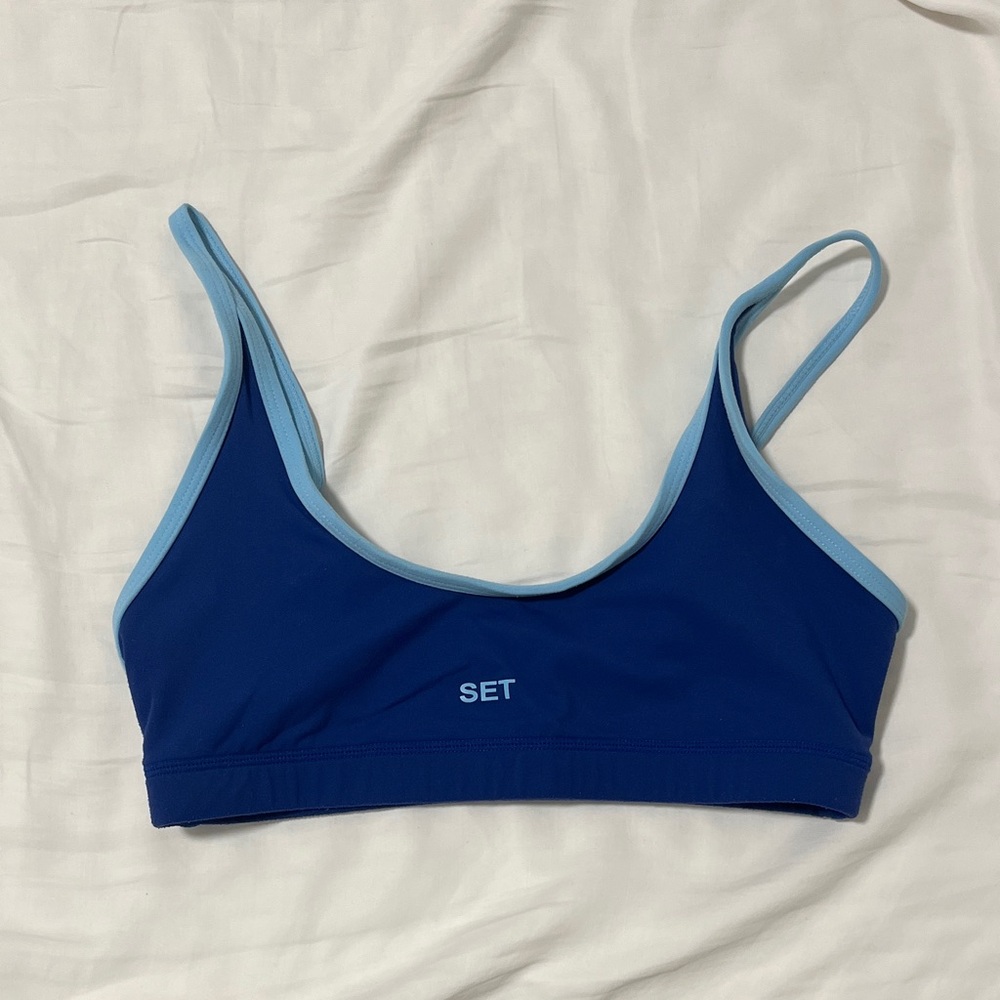 SET Active Two-Tone Blue Sports Bra